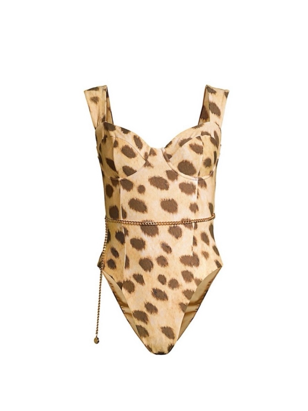 WeWoreWhat • Vintage Danielle One Piece Swimsuit Leopard Tan *READ